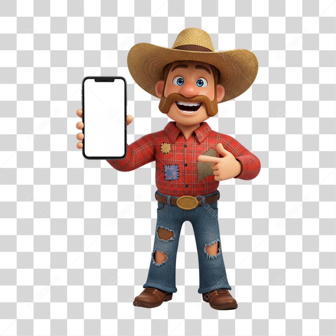 Personagem Homem com Roupa de Festa Junina PNG Transparente