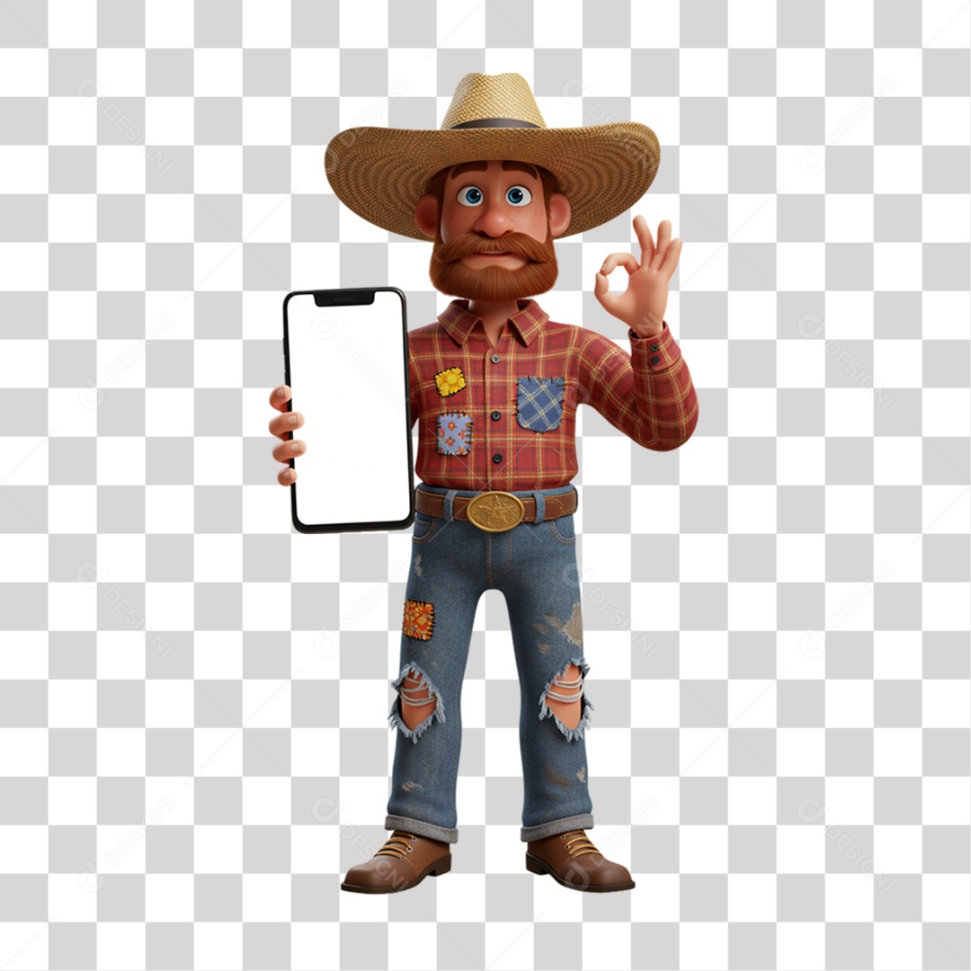 Personagem Homem com Roupa de Festa Junina PNG Transparente