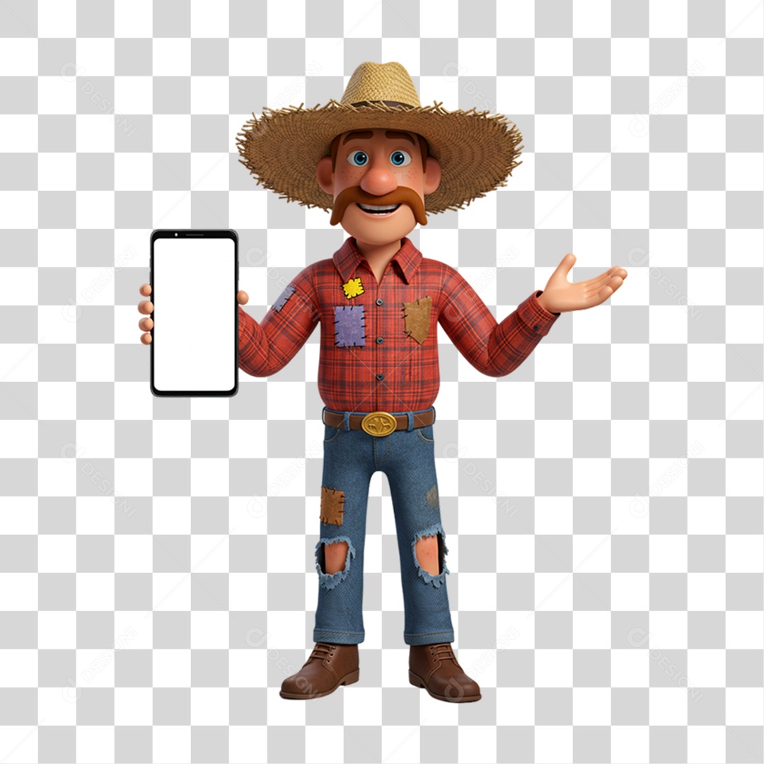 Personagem Homem com Roupa de Festa Junina PNG Transparente