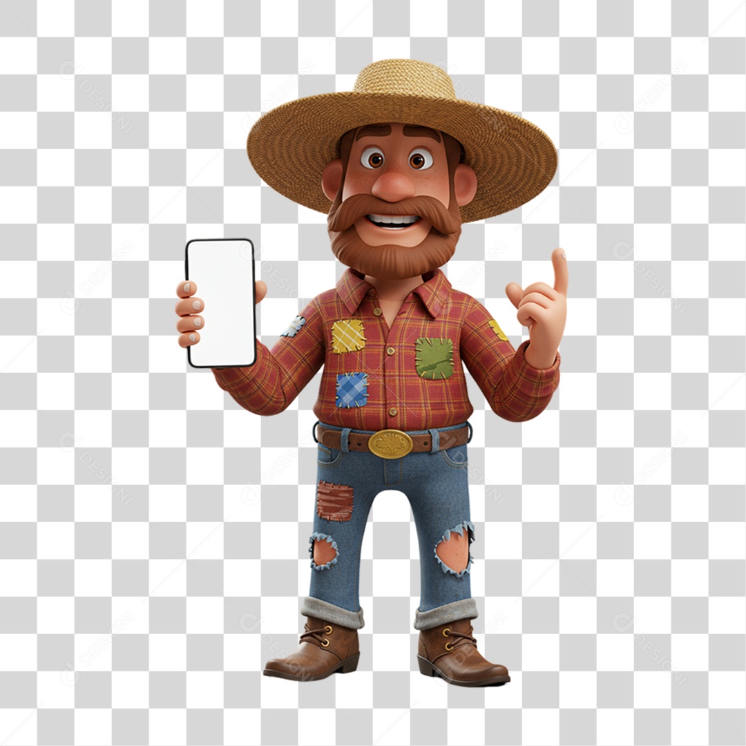 Personagem Homem com Roupa de Festa Junina PNG Transparente