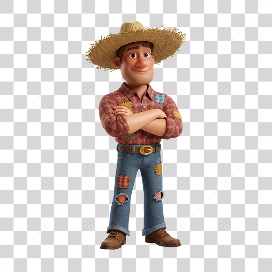 Personagem Homem com Roupa de Festa Junina PNG Transparente