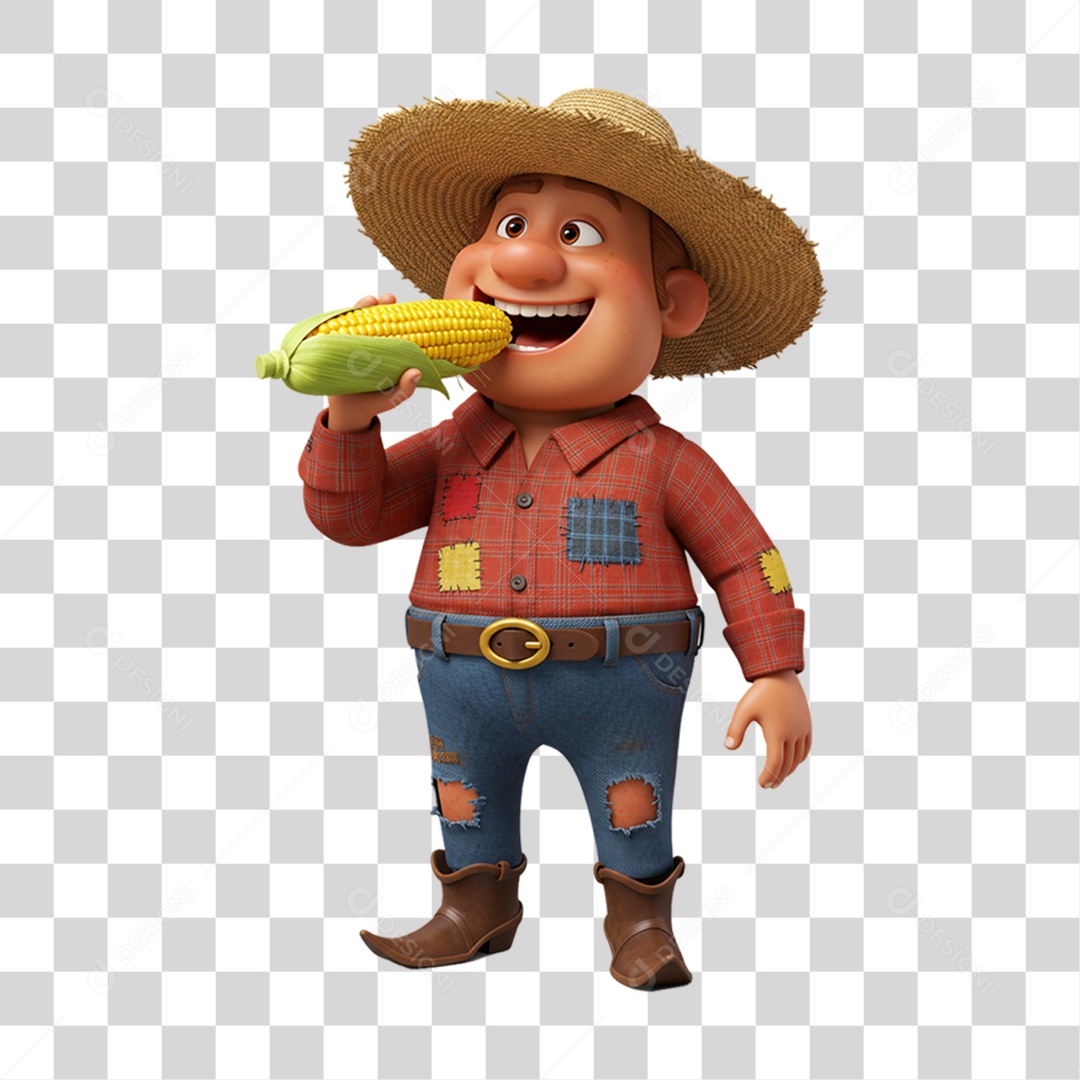 Personagem Homem com Roupa de Festa Junina PNG Transparente