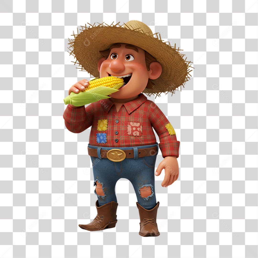 Personagem Homem com Roupa de Festa Junina PNG Transparente