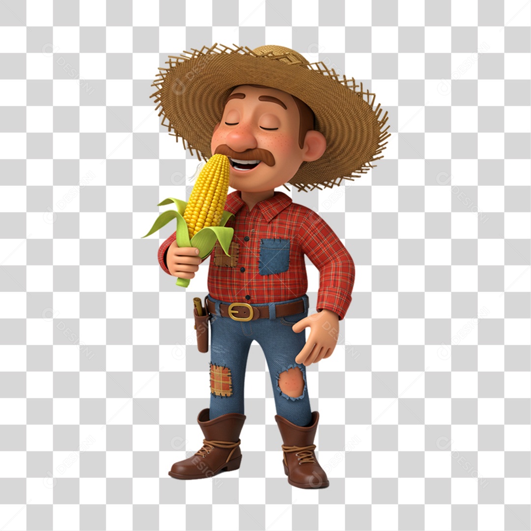 Personagem Homem com Roupa de Festa Junina PNG Transparente