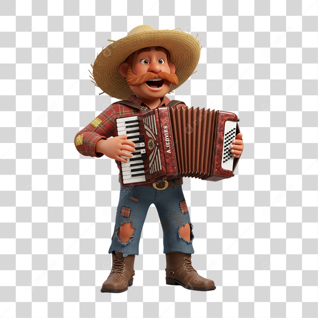 Personagem Homem com Roupa de Festa Junina PNG Transparente