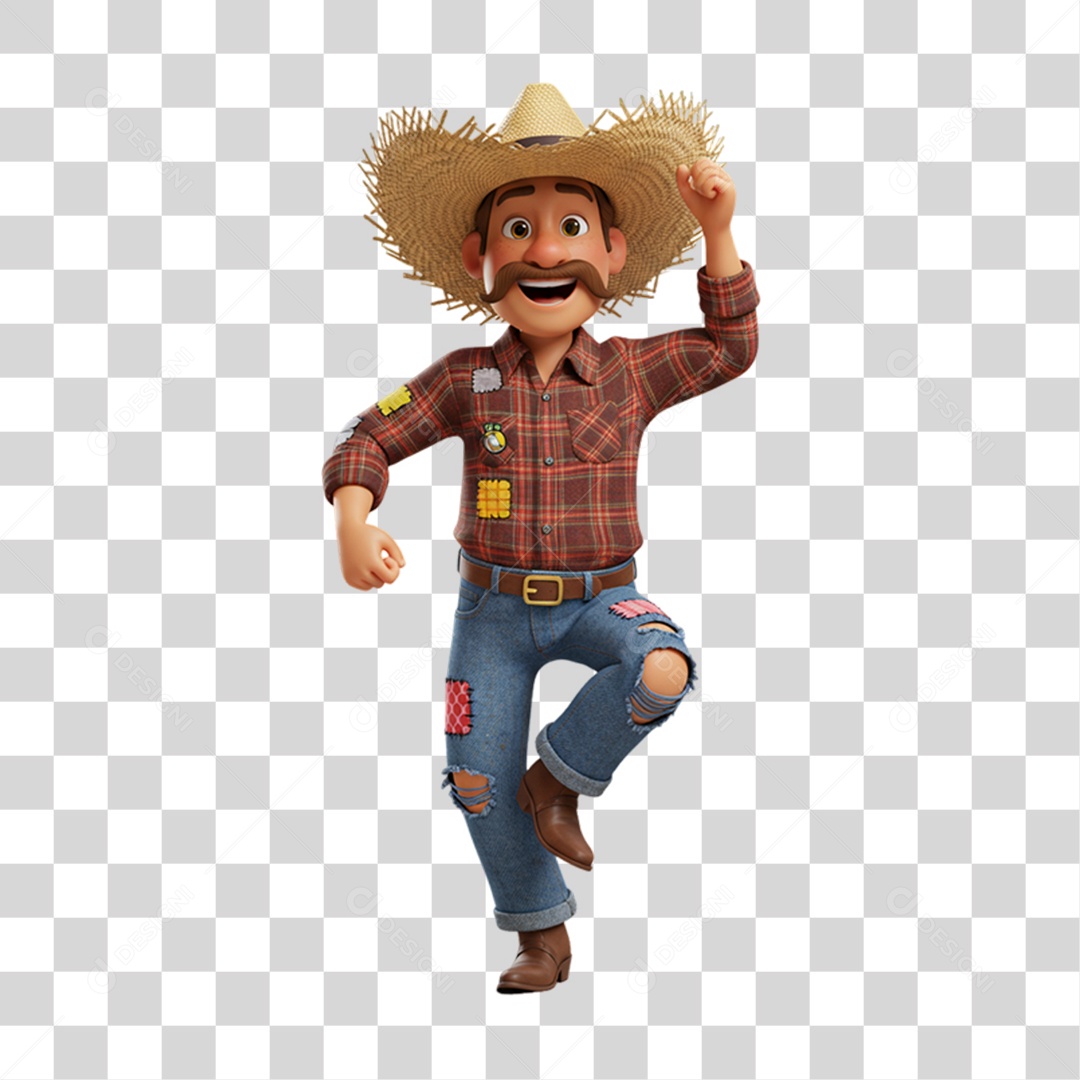 Personagem Homem com Roupa de Festa Junina PNG Transparente
