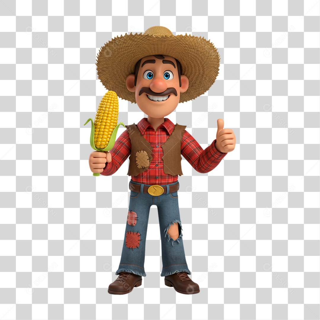 Personagem Homem com Roupa de Festa Junina PNG Transparente