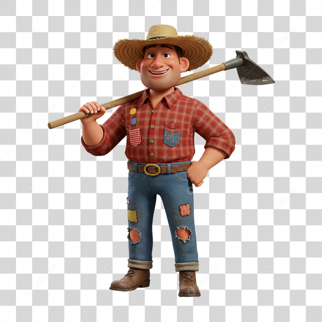 Personagem Homem com Roupa de Festa Junina PNG Transparente