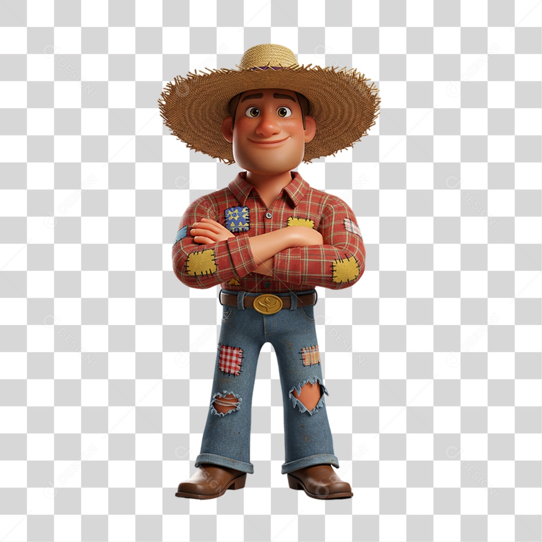 Personagem Homem com Roupa de Festa Junina PNG Transparente