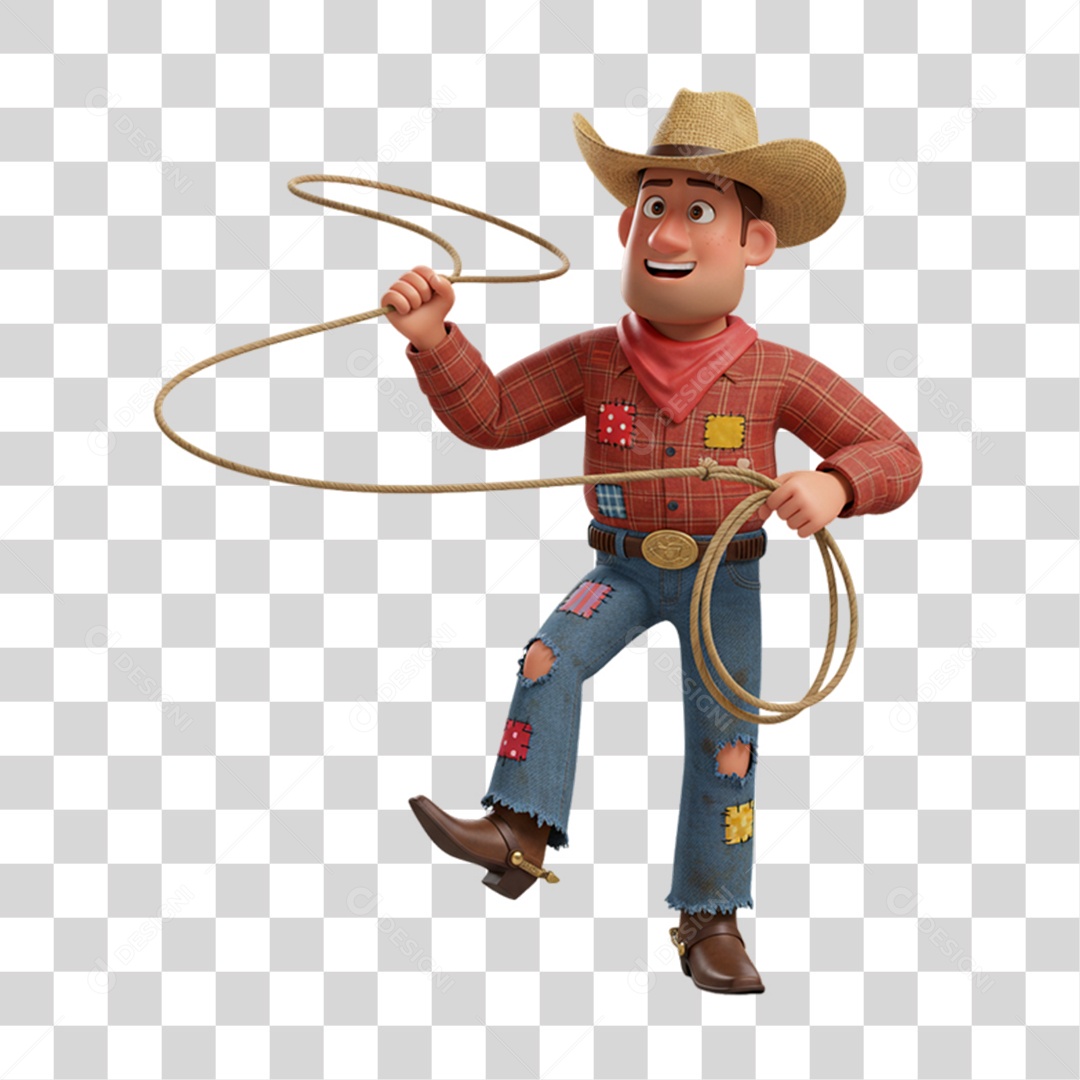 Personagem Homem com Roupa de Festa Junina PNG Transparente