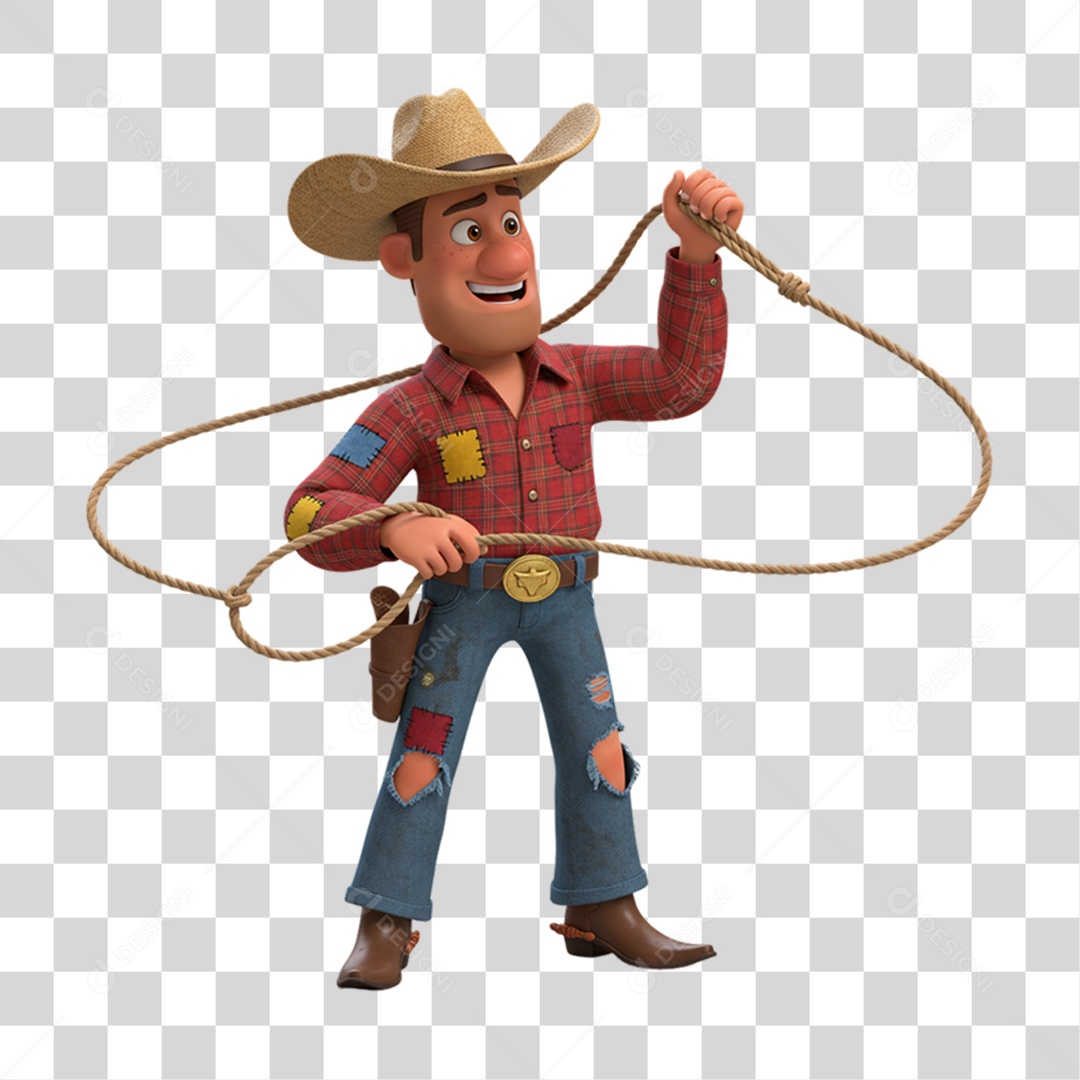 Personagem Homem com Roupa de Festa Junina PNG Transparente