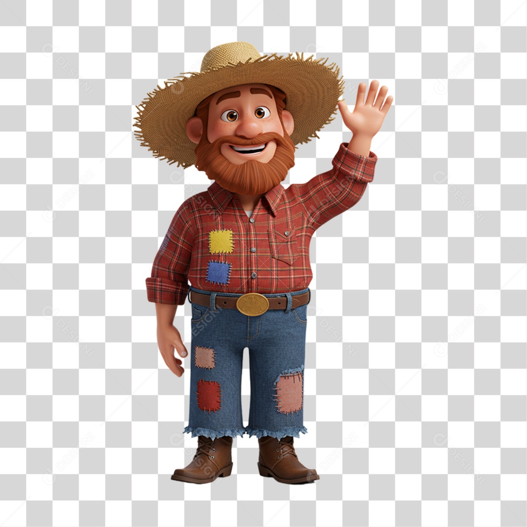 Personagem Homem com Roupa de Festa Junina PNG Transparente