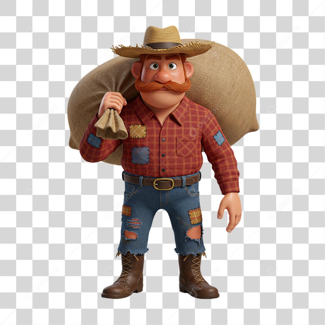 Personagem Homem com Roupa de Festa Junina PNG Transparente