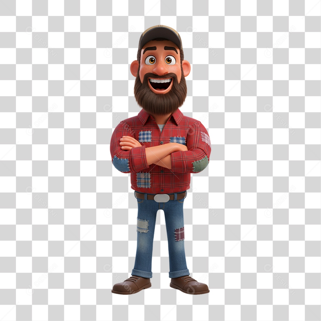 Personagem Homem com Roupa de Festa Junina PNG Transparente