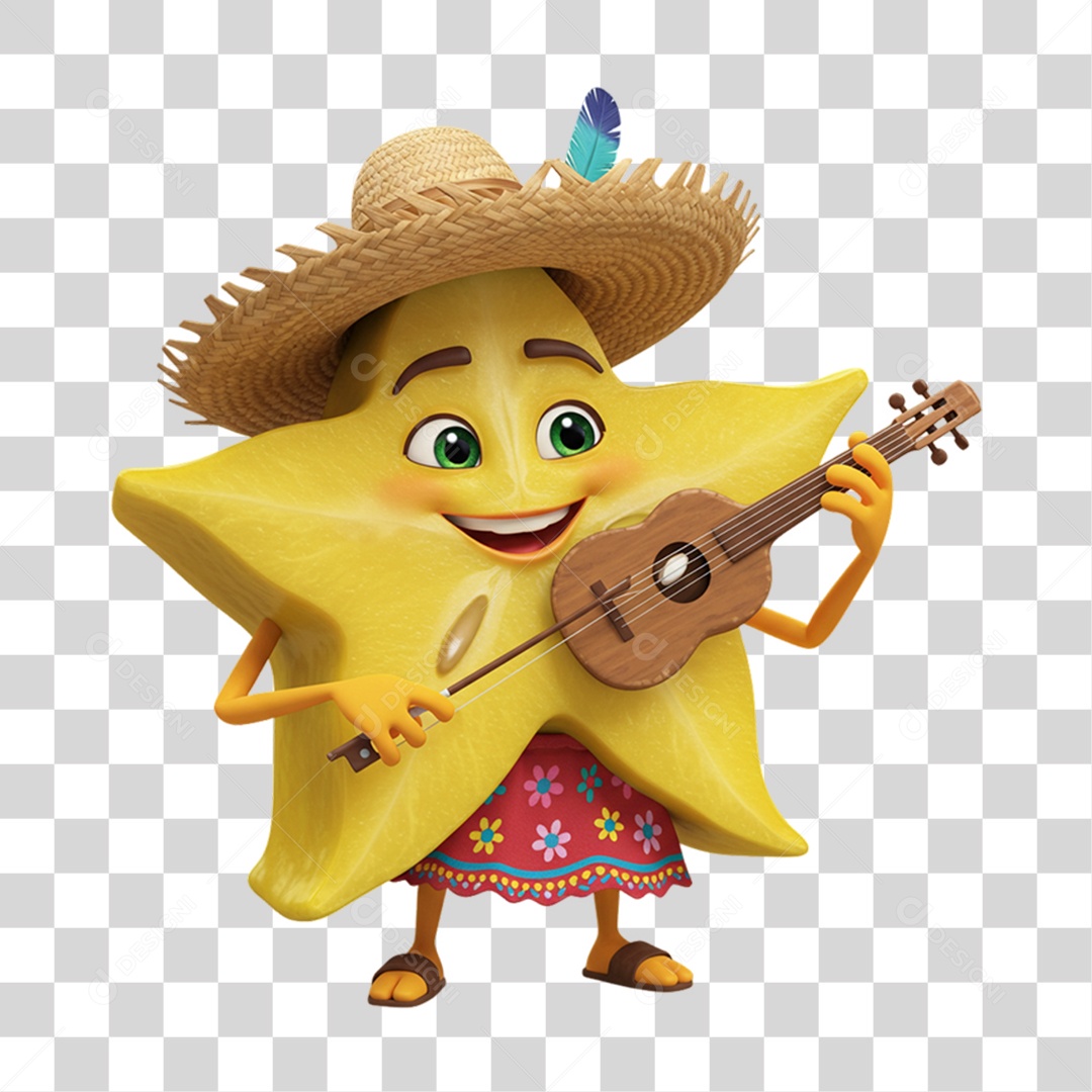 Mascote Estrela Festa Junina PNG Transparente