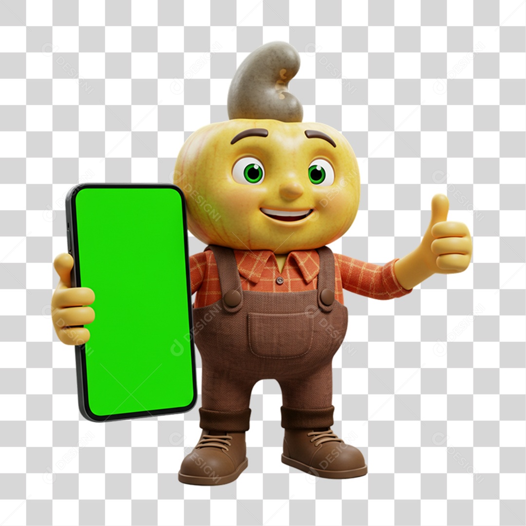 Mascote Fruta Caju Festa Junina PNG Transparente