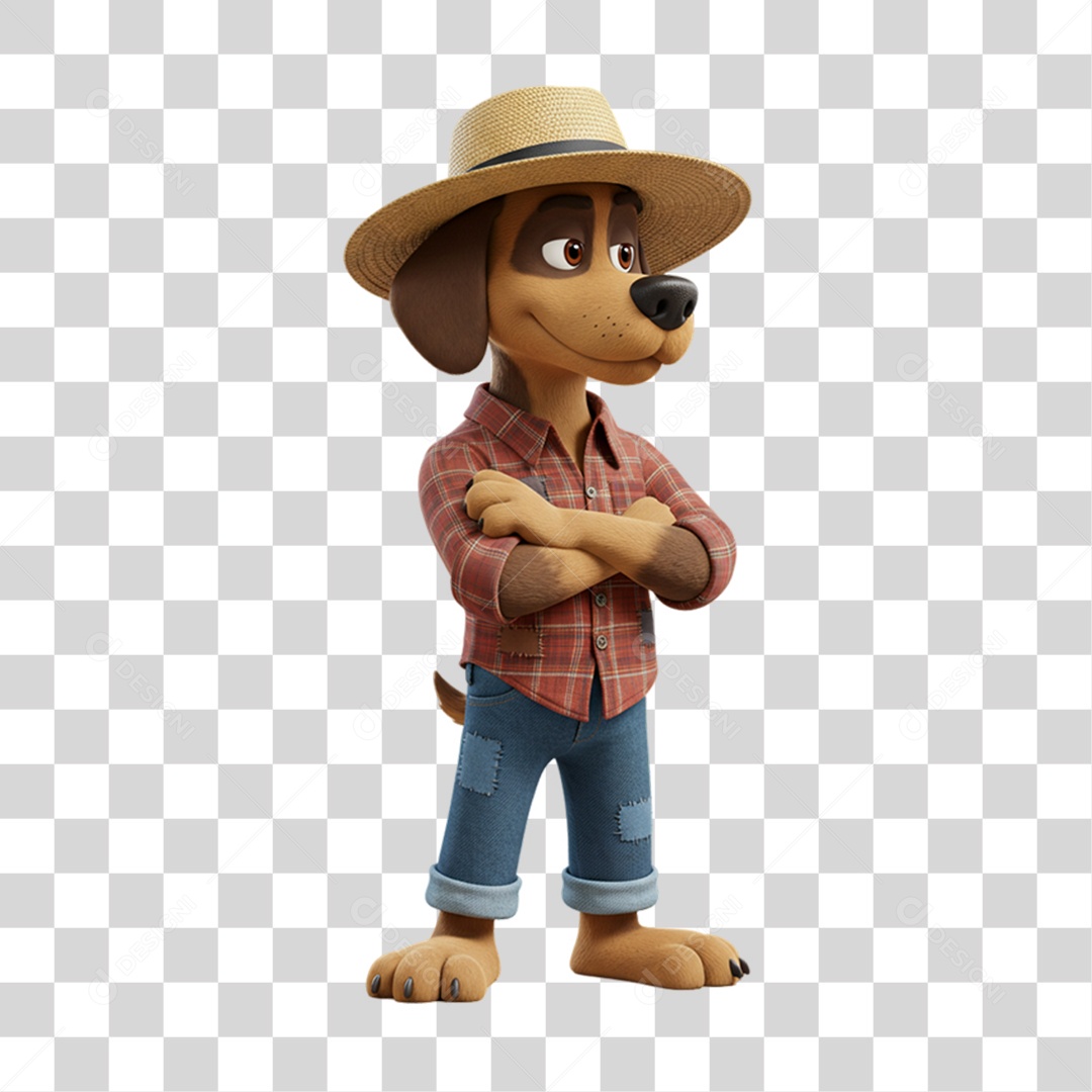 Mascote Cachorro Festa Junina PNG Transparente