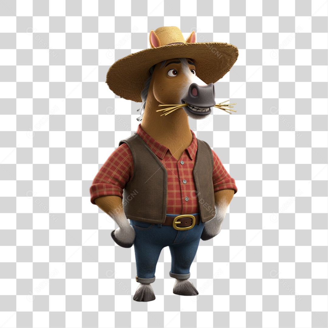 Mascote Cavalo Festa Junina PNG Transparente