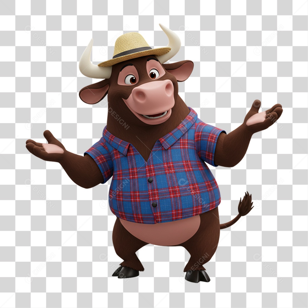 Mascote Touro Festa Junina PNG Transparente