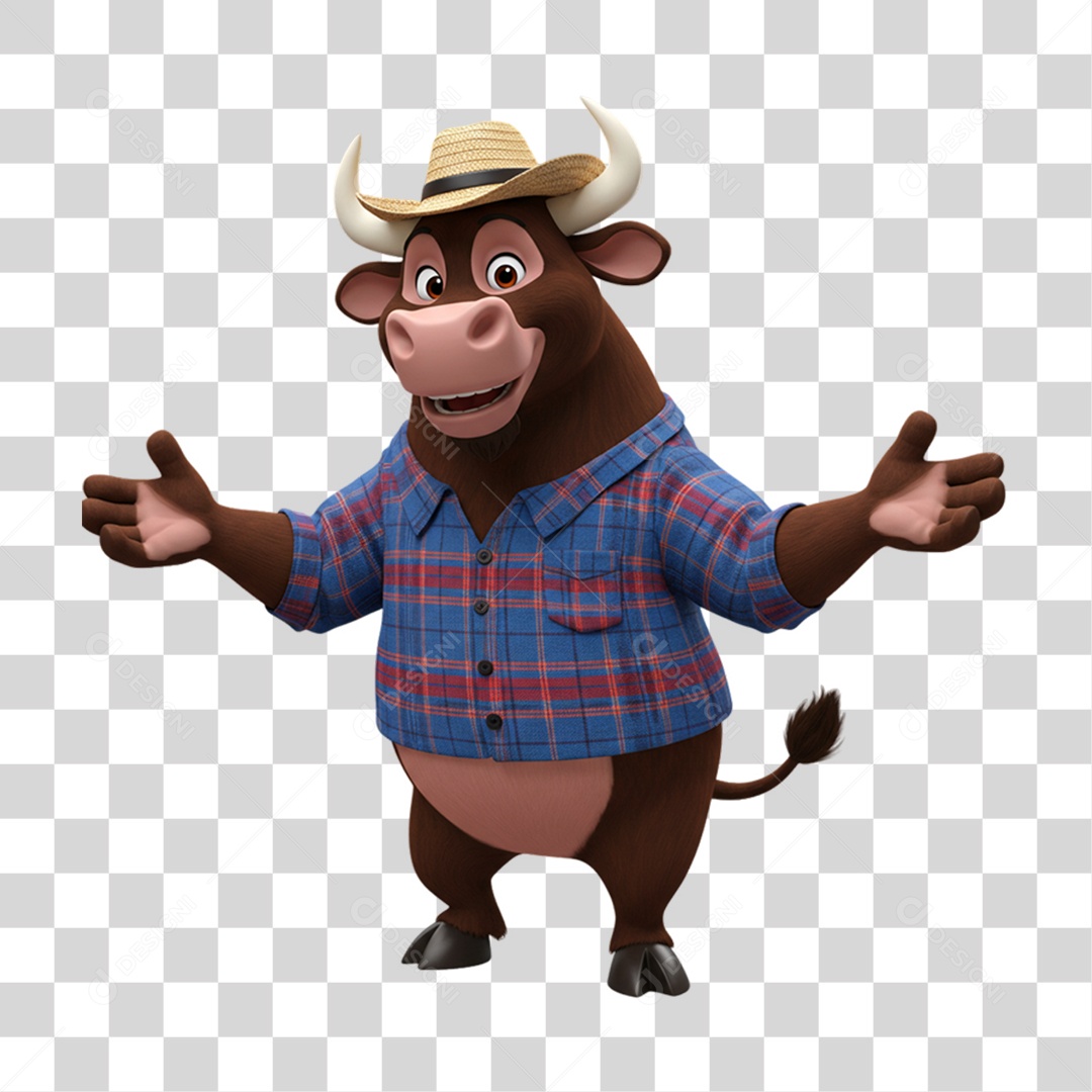 Mascote Touro Festa Junina PNG Transparente