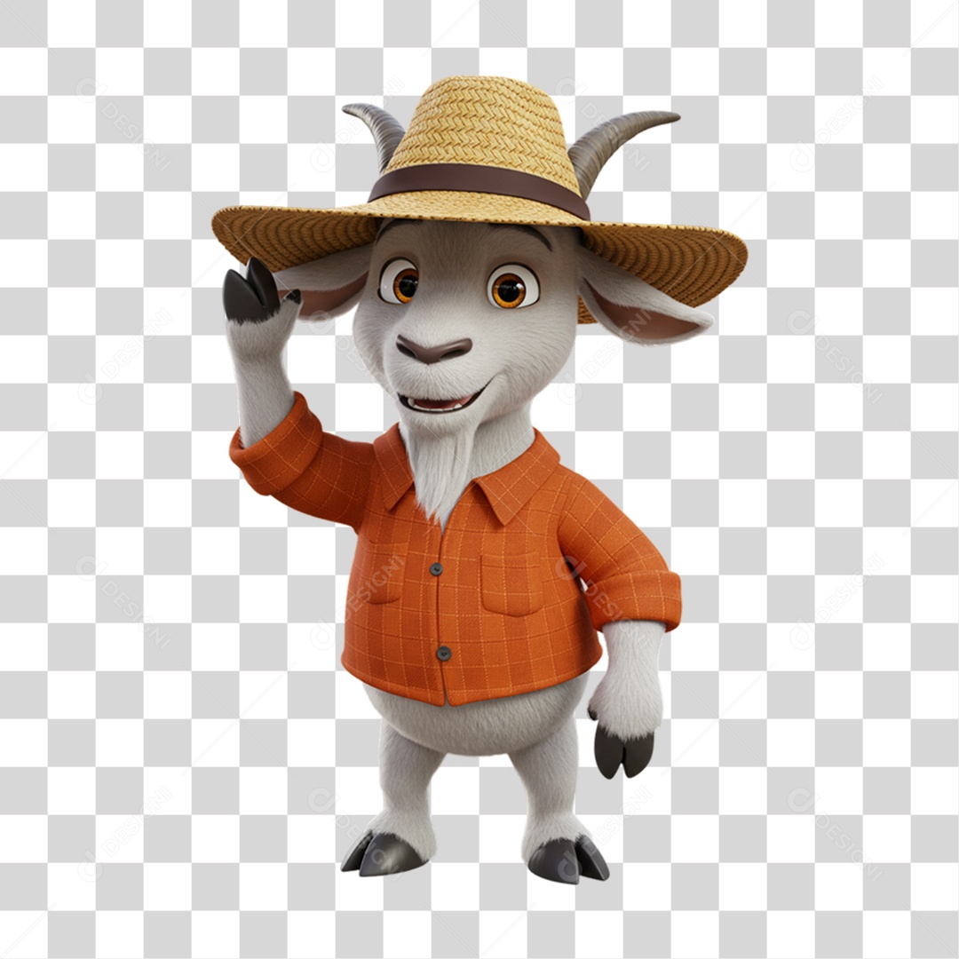 Mascote Bode Festa Junina PNG Transparente