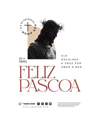 Feliz Páscoa 20 de Abril Social Media PSD Editável