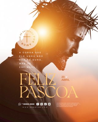 Feliz Páscoa 20 de Abril Social Media PSD Editável