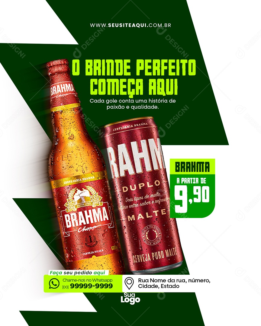 Flyer Cervejaria O Brinde Perfeito Social Media PSD Editável