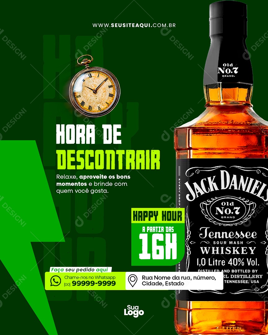 Flyer Cervejaria Hora de Descontrair Social Media PSD Editável