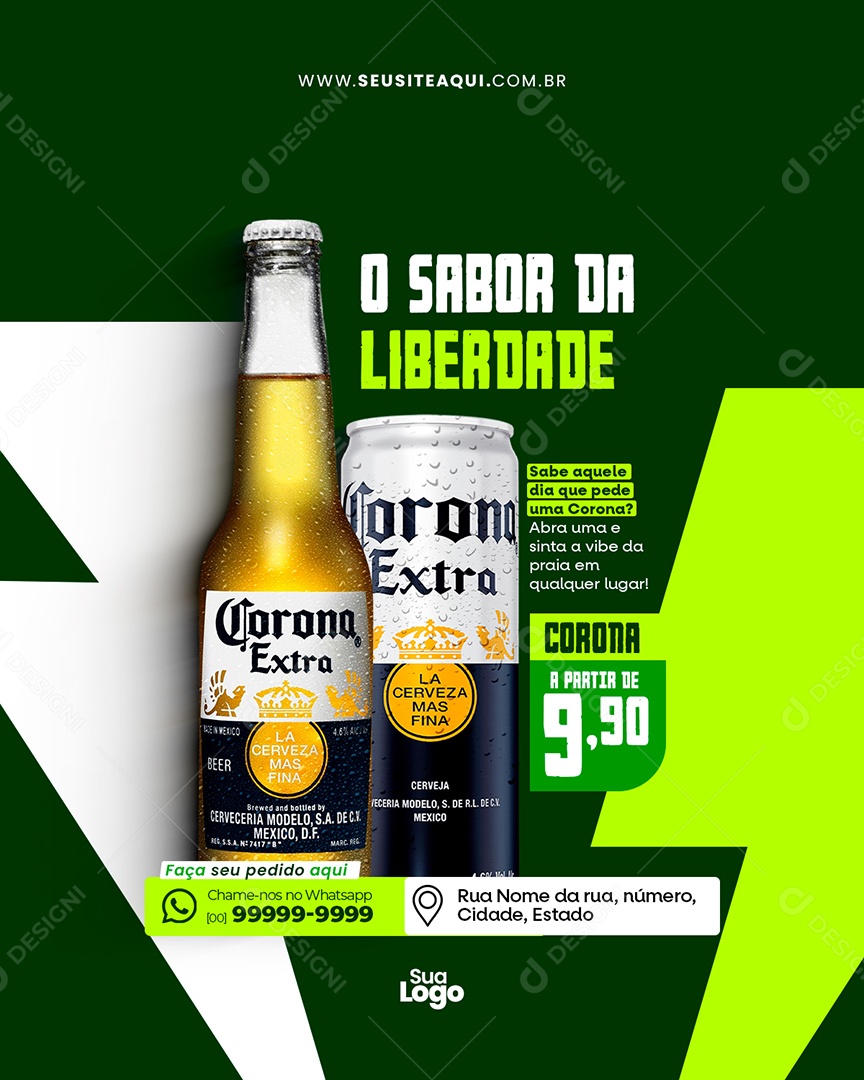 Flyer Cervejaria O Sabor Da Liberdade Social Media PSD Editável