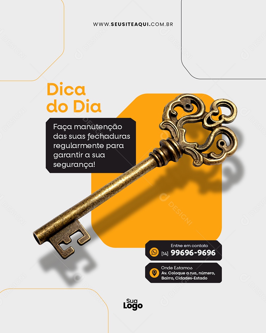 Flyer Chaveiro Dicas Do Dia Social Media PSD Editávelel