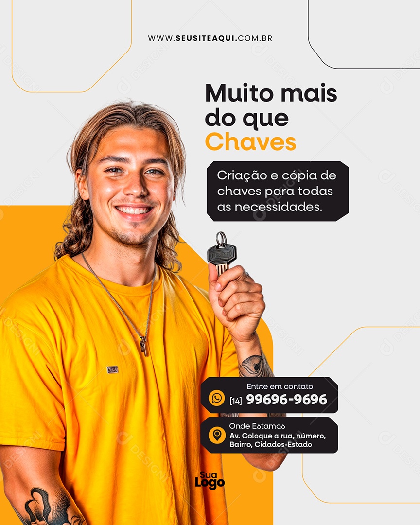 Flyer Chaveiro Muito Mais Do Que Chaves Media PSD Editável