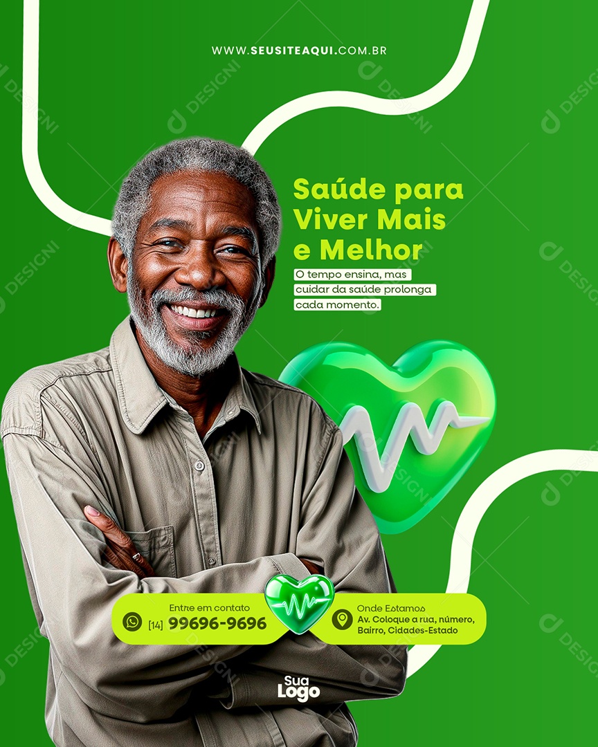 Flyer Clínica Médica Saúde Para Viver Mais Social Media PSD Editável