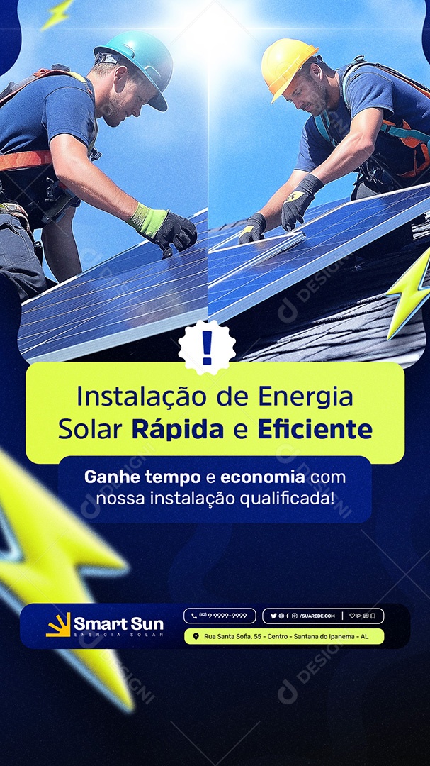 Story Energia Solar Rápida e Eficiente Social Media PSD Editável