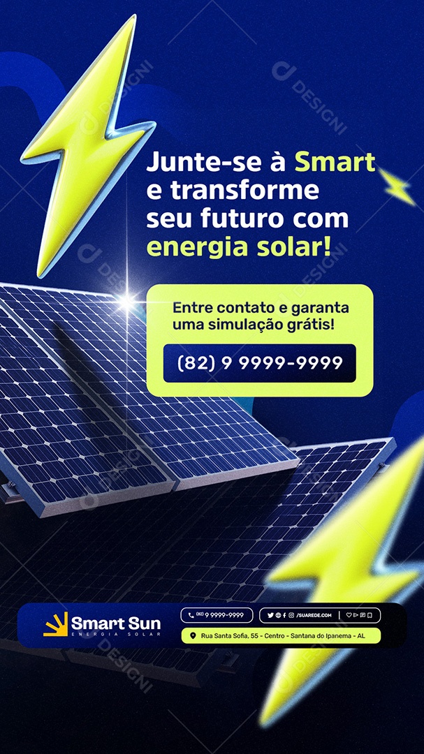 Story Energia Solar Junte-Se à Smart Social Media PSD Editável