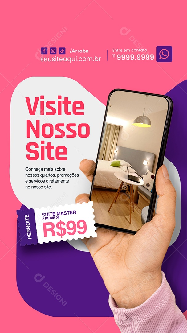 Story Motel Visite Nosso Site Pernoite Social Media PSD Editável