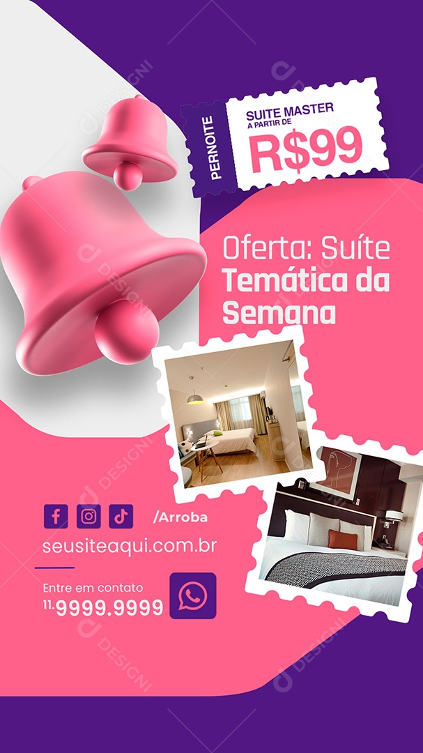 Story Motel Oferta Suíte Temática da Semana Social Media PSD Editável