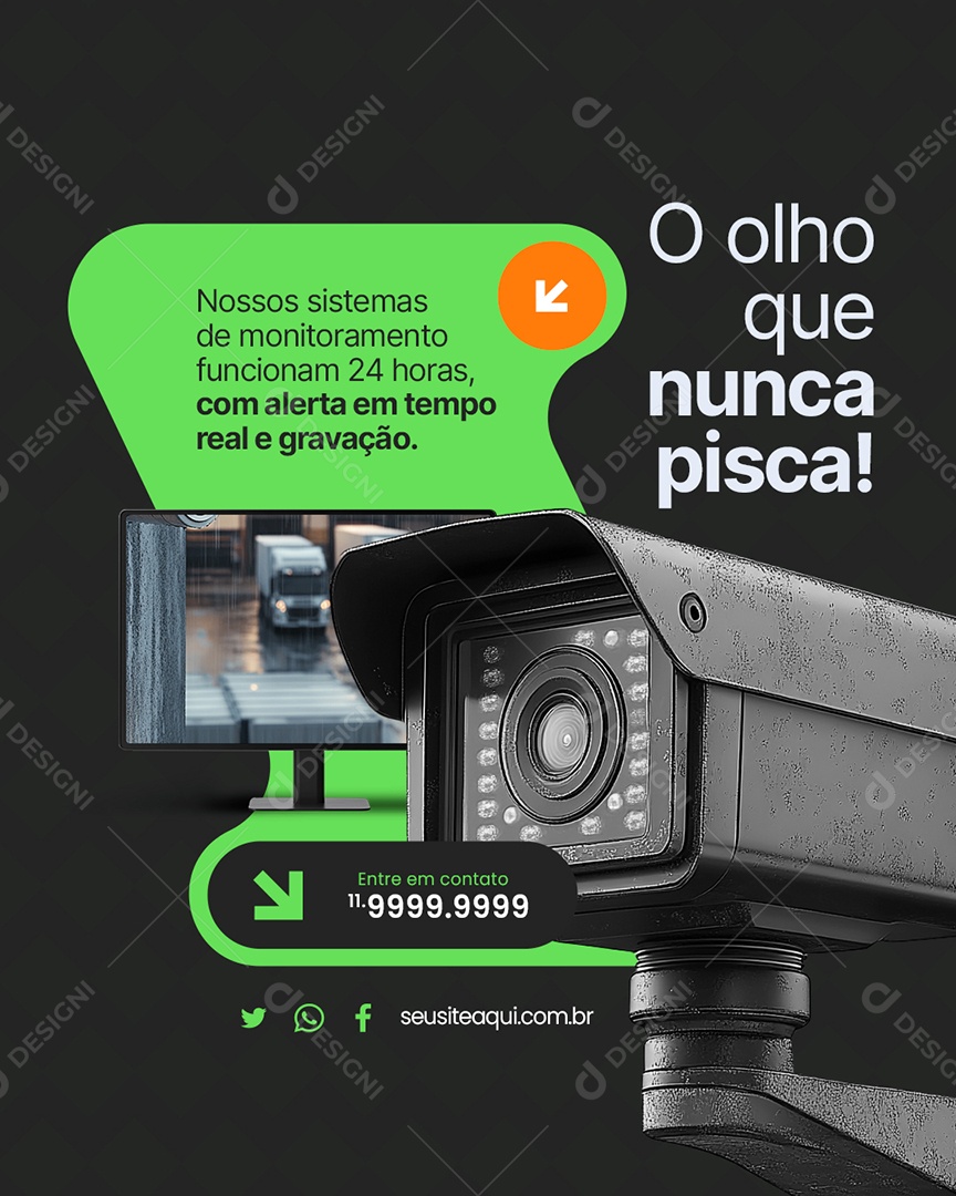 Segurança O Olho Que Nunca Pisca Câmera Social Media PSD Editável