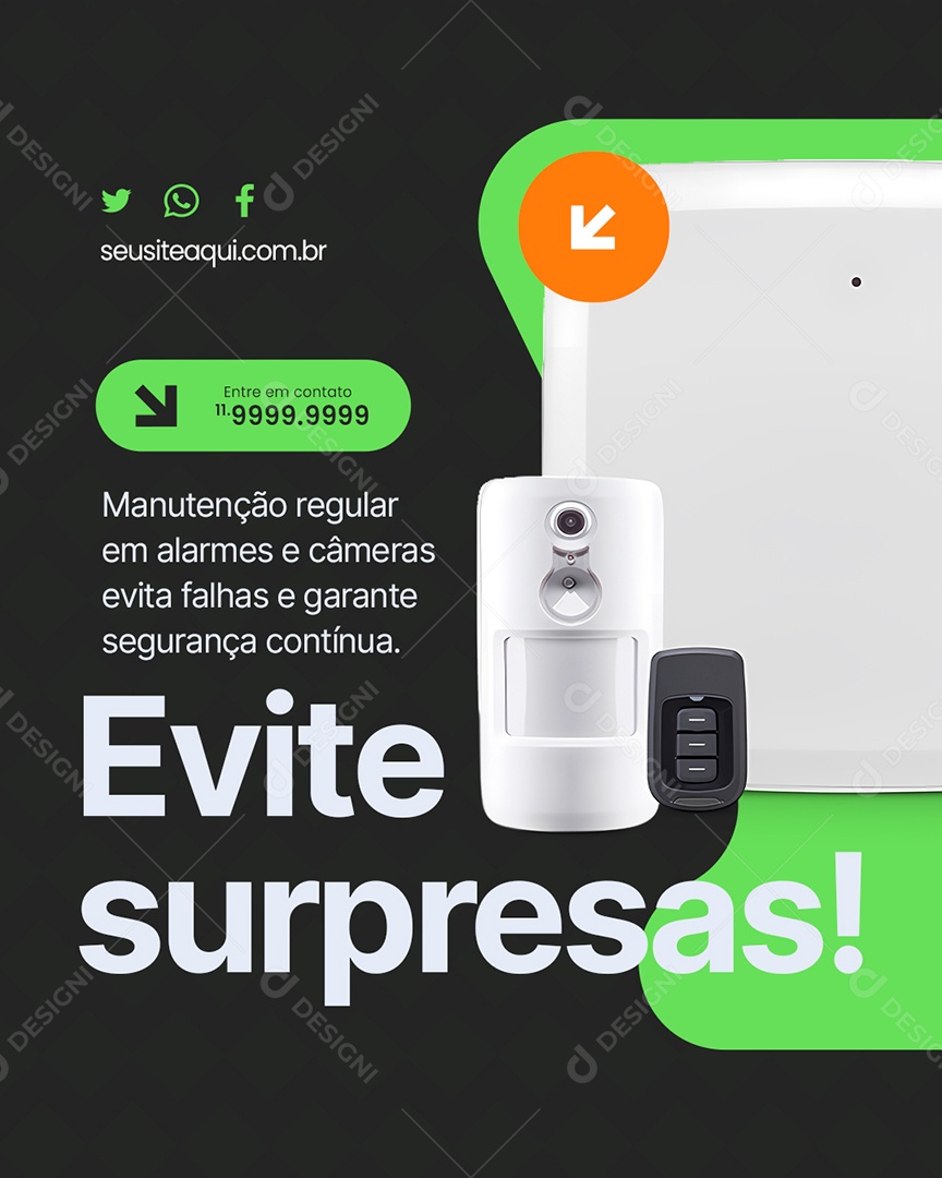 Segurança Evite Surpressas Social Media PSD Editável
