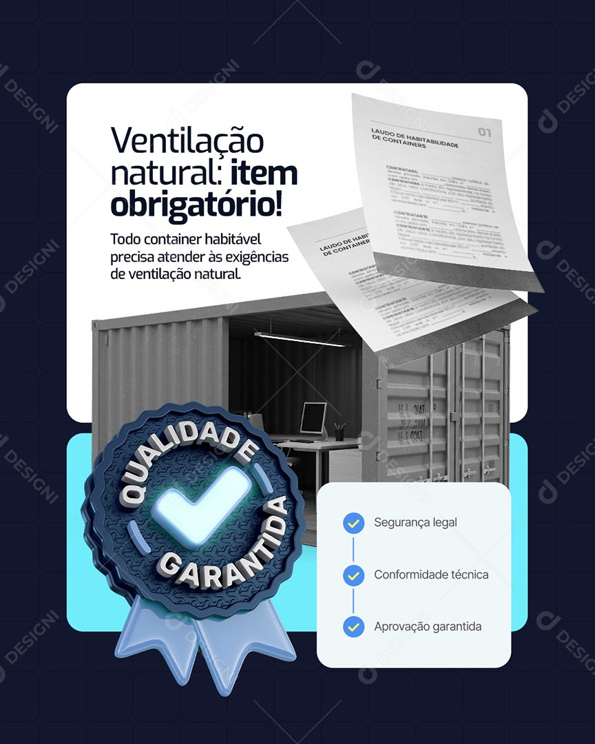 Container Ventilação Natural Item Obrigatório Social Media PSD Editável