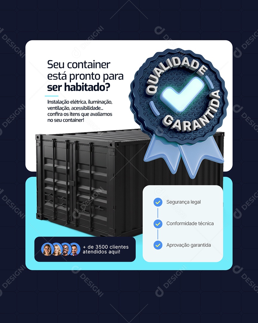 Seu Container Está Pronto para Ser Habilitado Social Media PSD Editável
