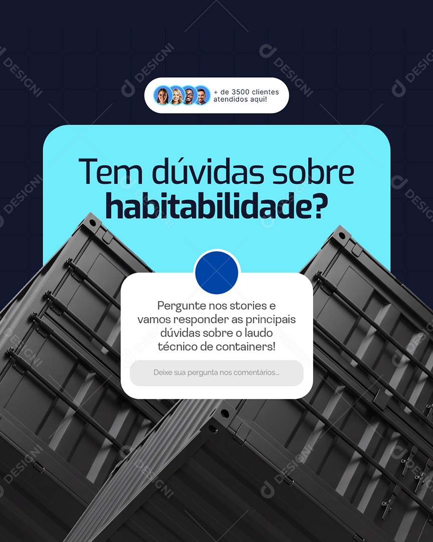Container Tem Dúvidas Sobre Habilidade Social Media PSD Editável