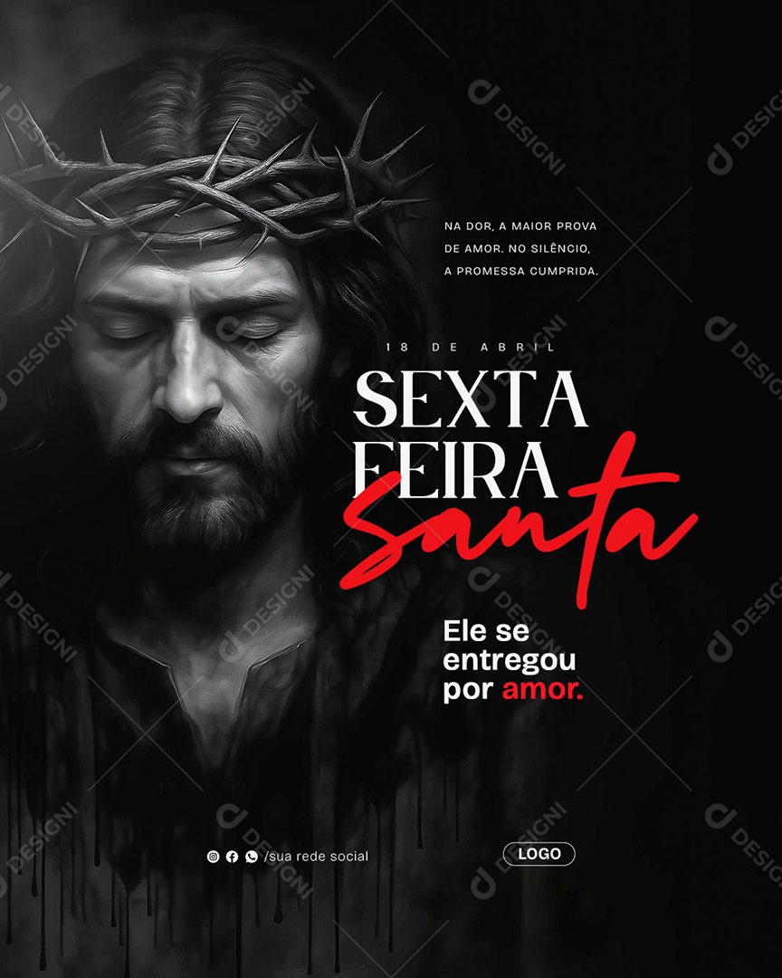 Sexta Feira Santa 18 de Abril Social Media PSD Editável