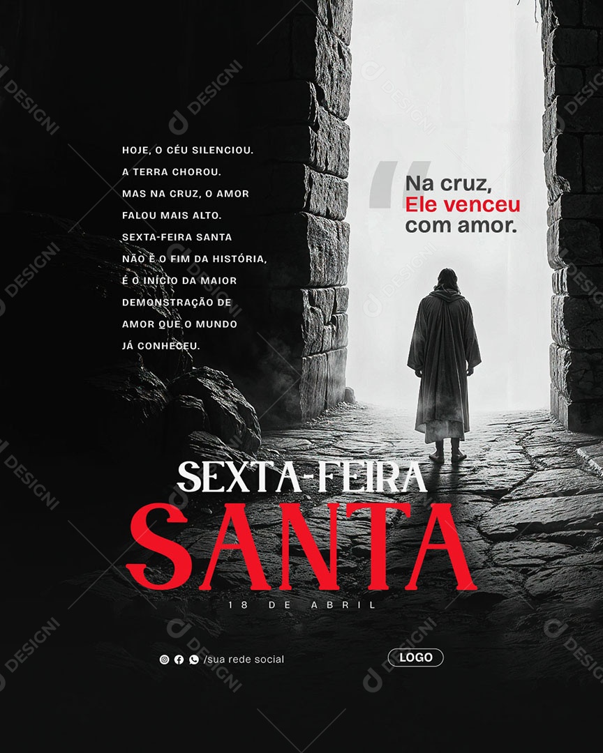 Sexta Feira Santa 18 de Abril Social Media PSD Editável