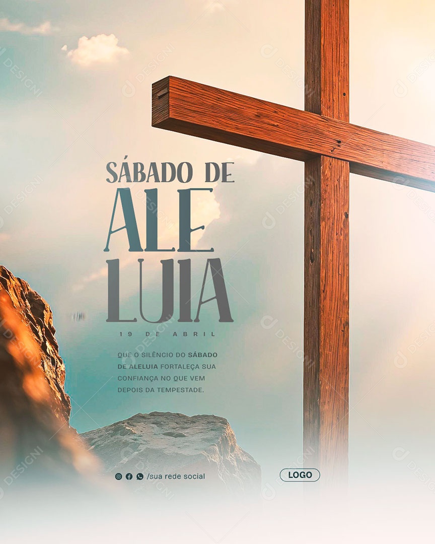 Sábado de Aleluia 19 de Abril Social Media PSD Editável