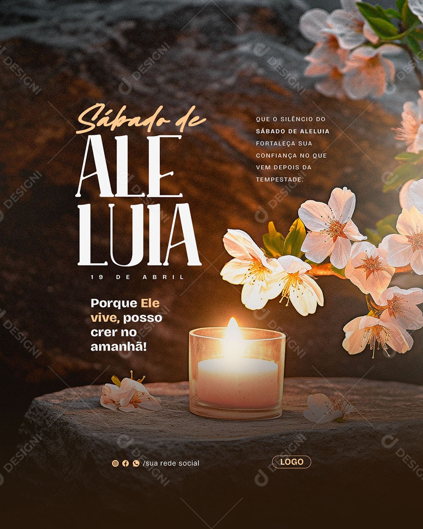 Sábado de Aleluia 19 de Abril Social Media PSD Editável