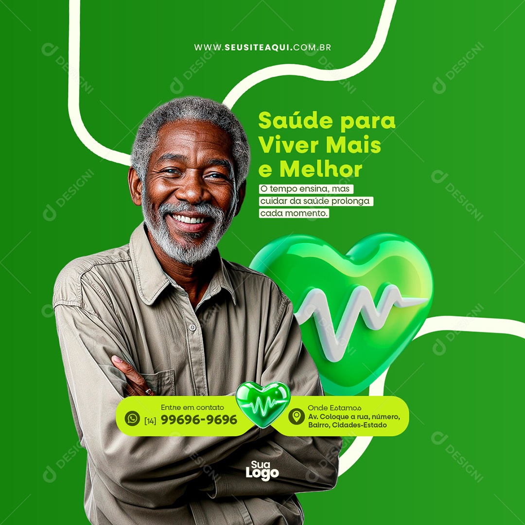 Feed Clínica Médica Saúde Para Viver Mais Social Media PSD Editável