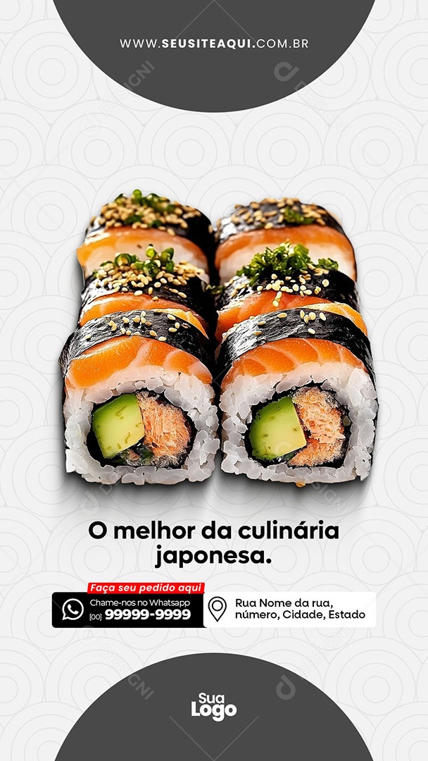 Story Restaurante Comida Japonesa O Melhor da Culinária Social Media PSD Editável