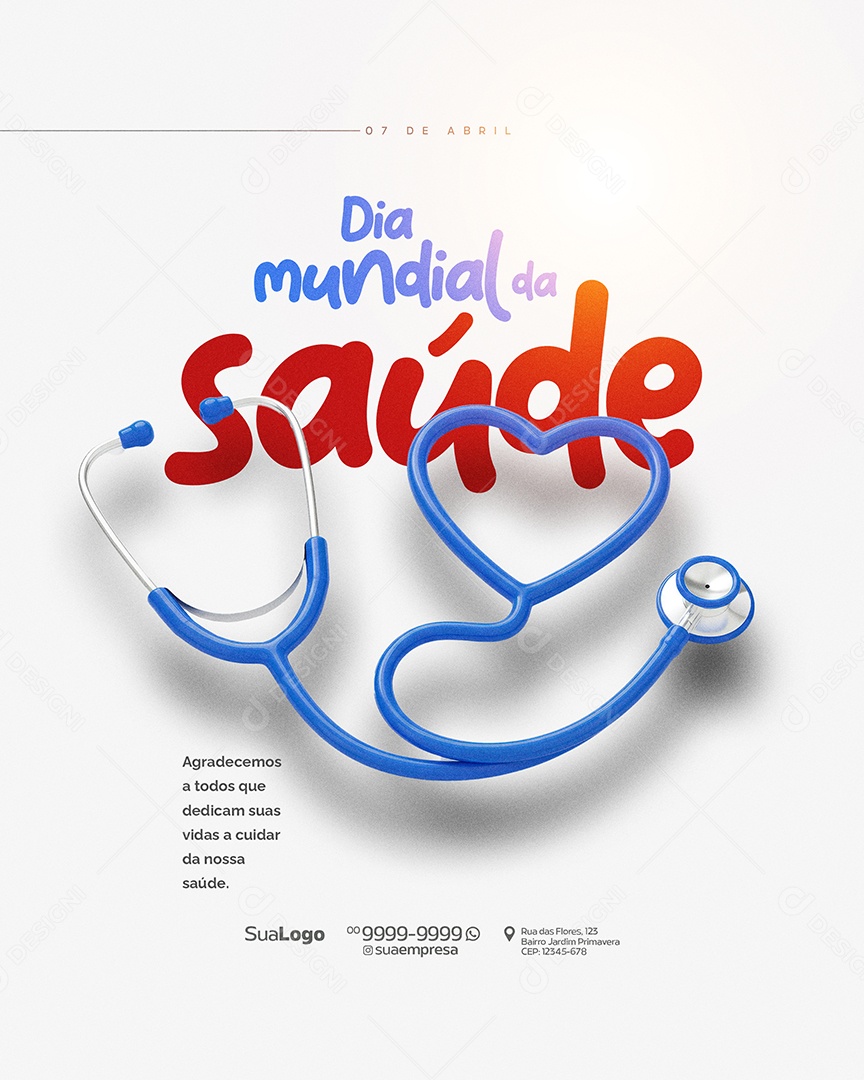 Dia Mundial da Saúde 07 de Abril Social Media PSD Editável