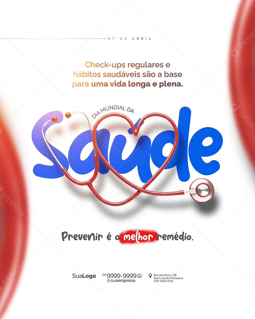 Dia Mundial da Saúde 07 de Abril Social Media PSD Editável
